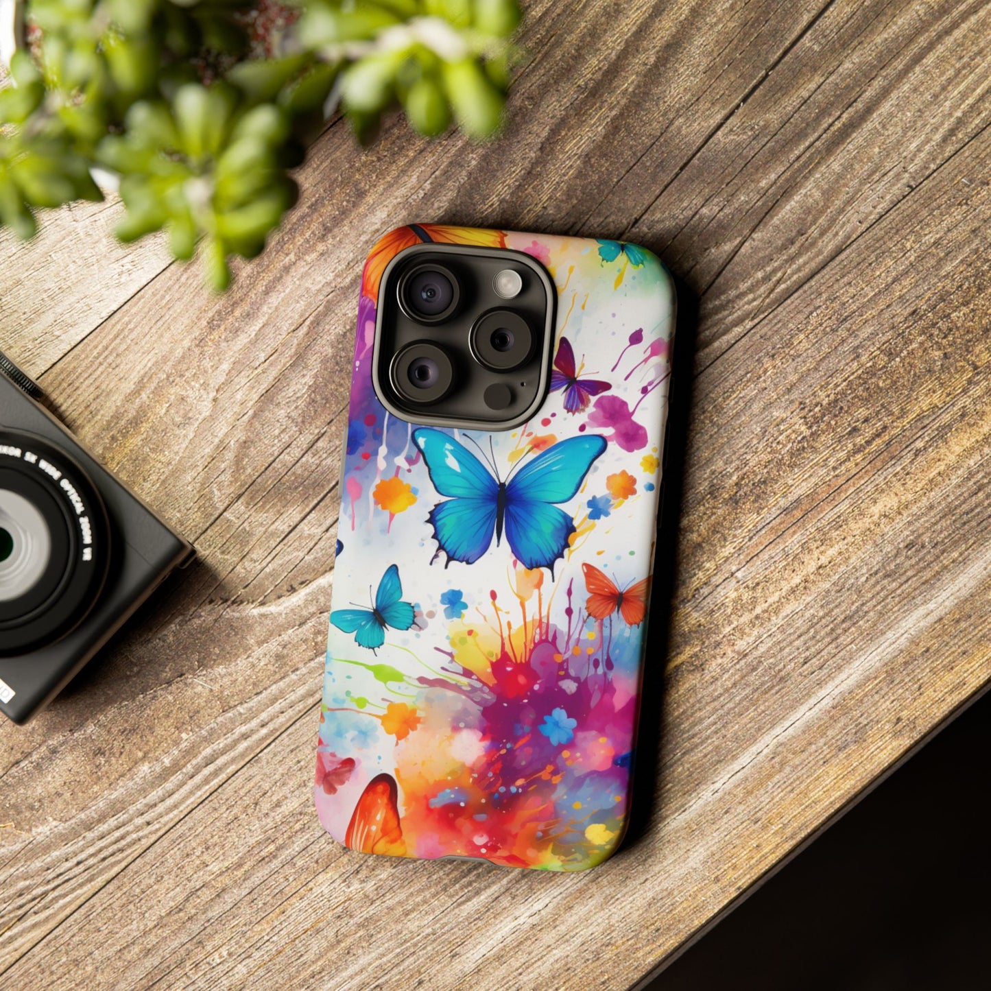 Vibrant Watercolor Butterfly Mobile Case