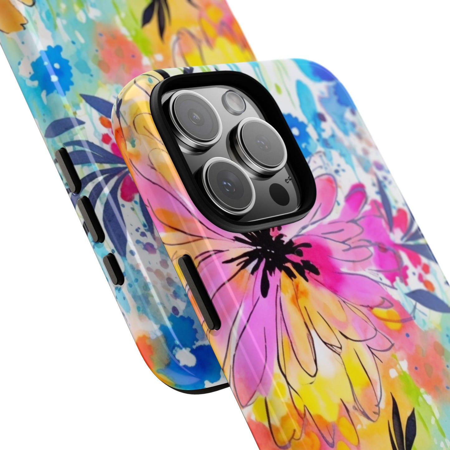 Abstract Watercolor Bloom Phone Case – Expressive & Vibrant