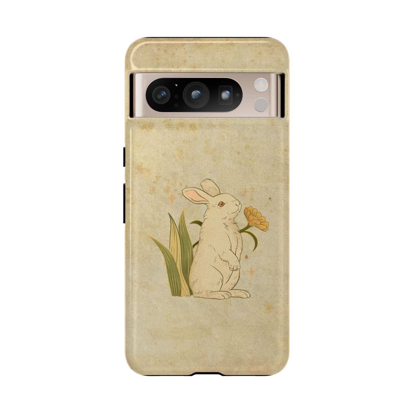 Minimal Vintage Rabbit Phone Case β Aesthetic Beige Bunny Cover for iPhone, Samsung & Pixel