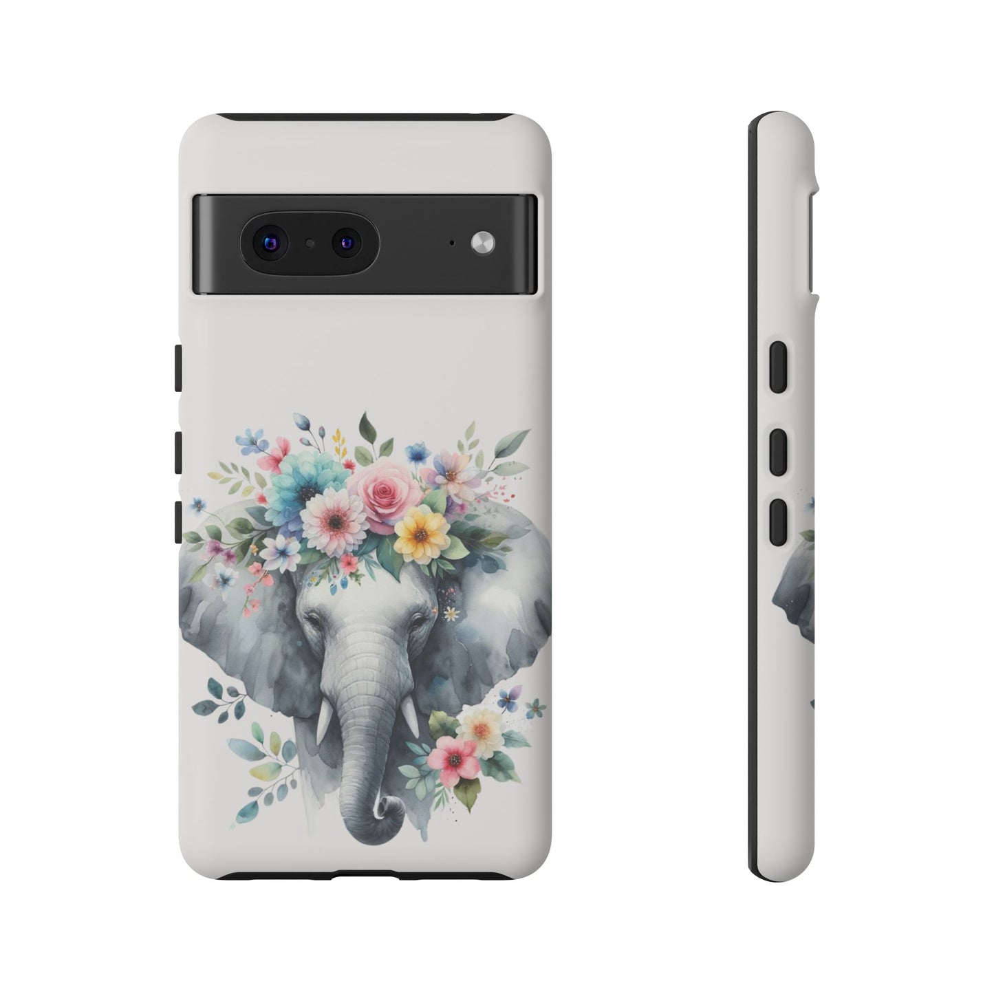 Floral Crown Elephant Mobile Cover – Elegant Watercolor Art