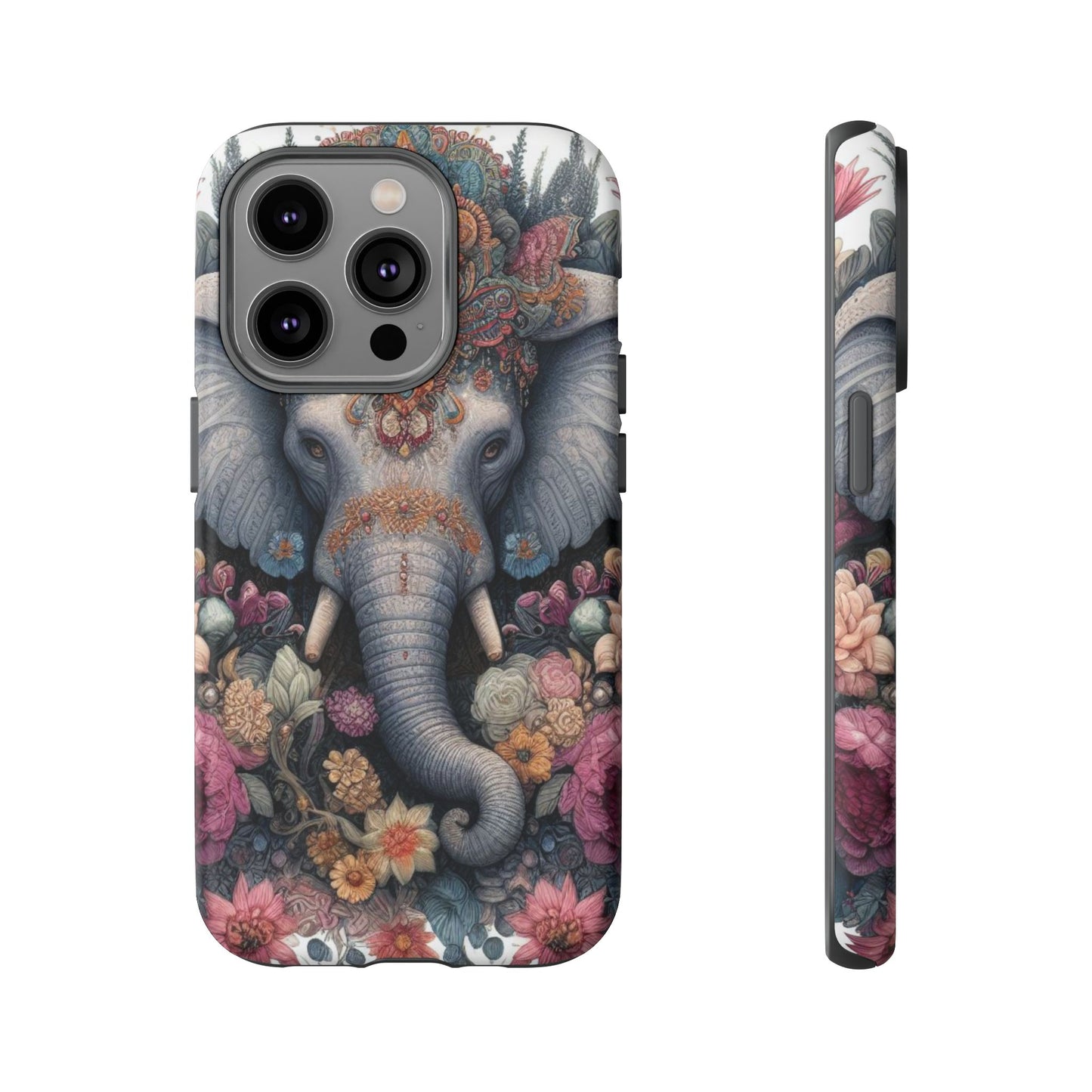Regal Ornate Elephant Mobile Cover – Majestic Bohemian Art