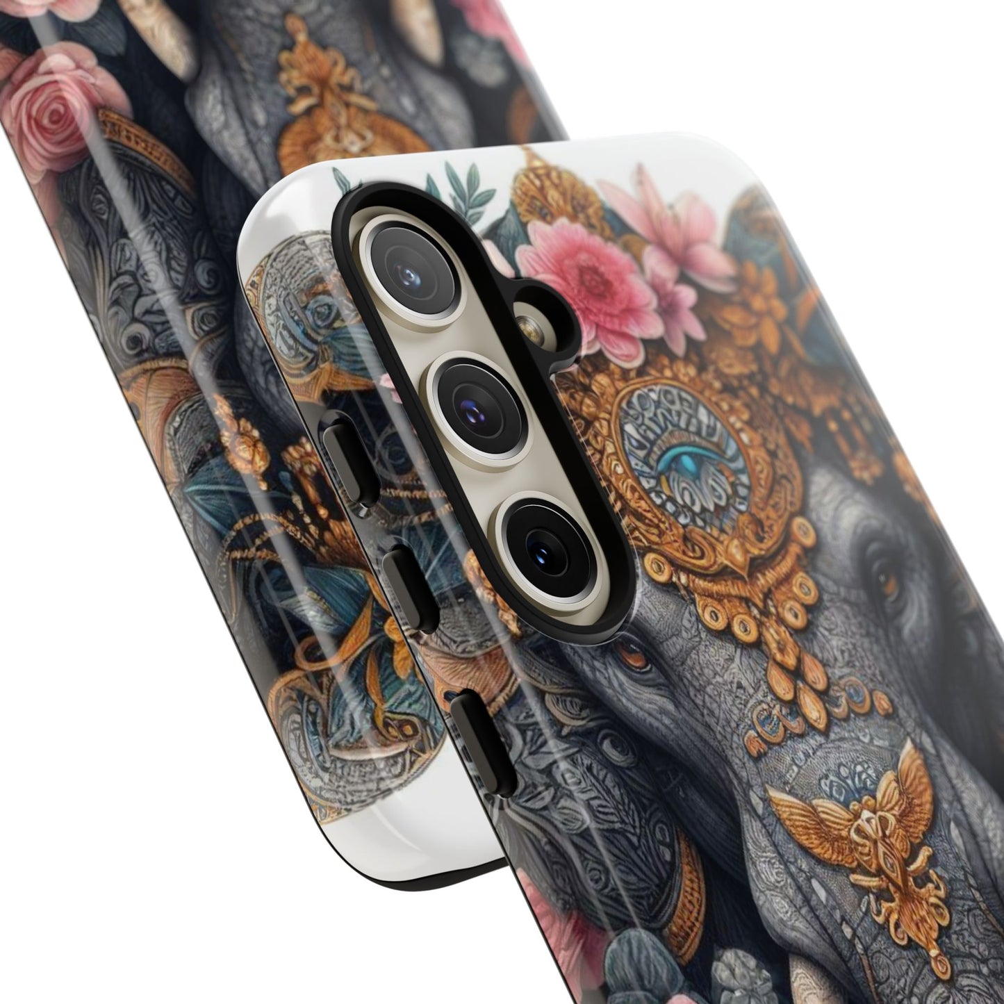 Golden Royal Elephant Mobile Cover – Luxurious Ornate Art