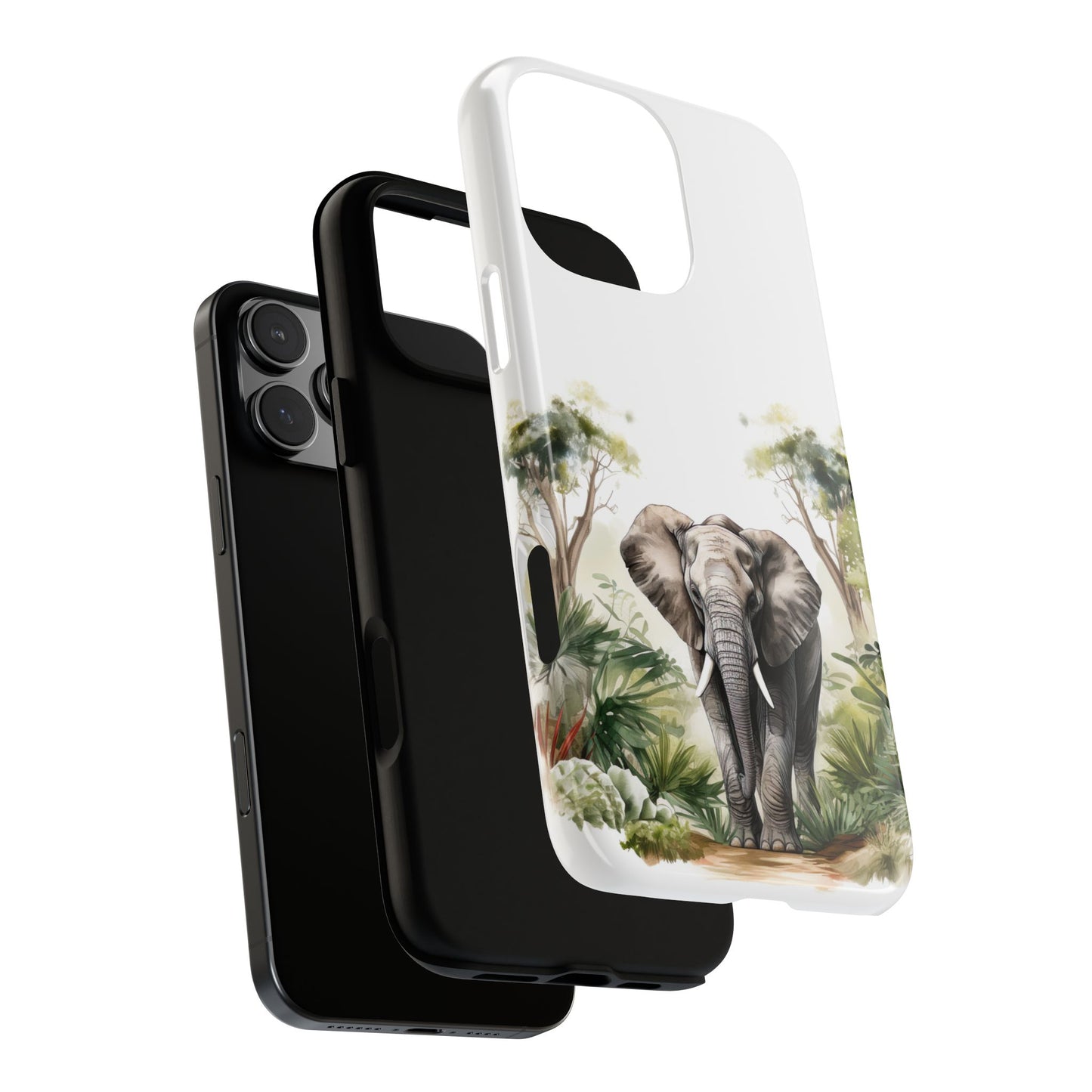 Serene Jungle Elephant Mobile Cover – Watercolor Wildlife Design