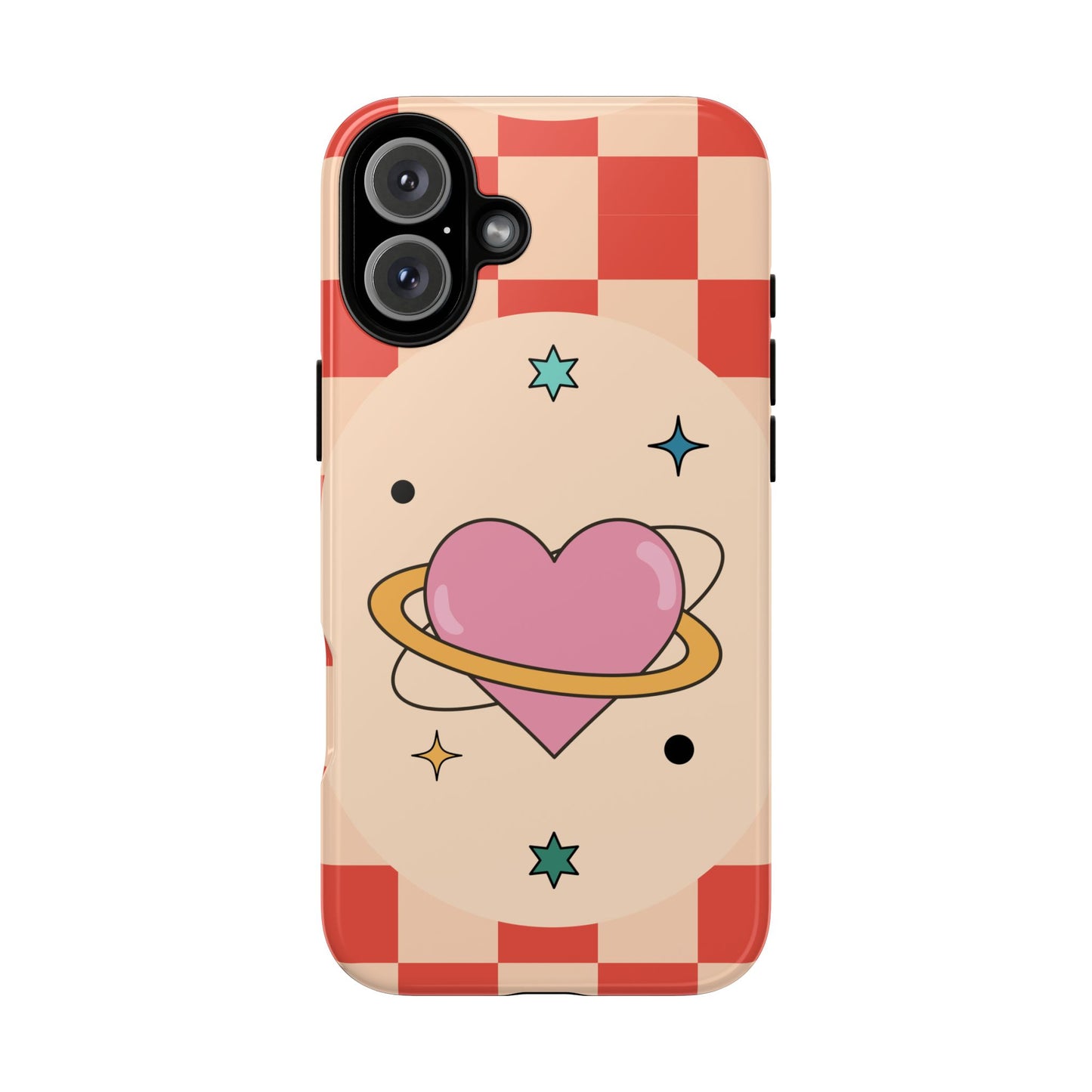 Retro Heart Tile Phone Case – Vintage Aesthetic Cover for iPhone, Samsung & Google Pixel