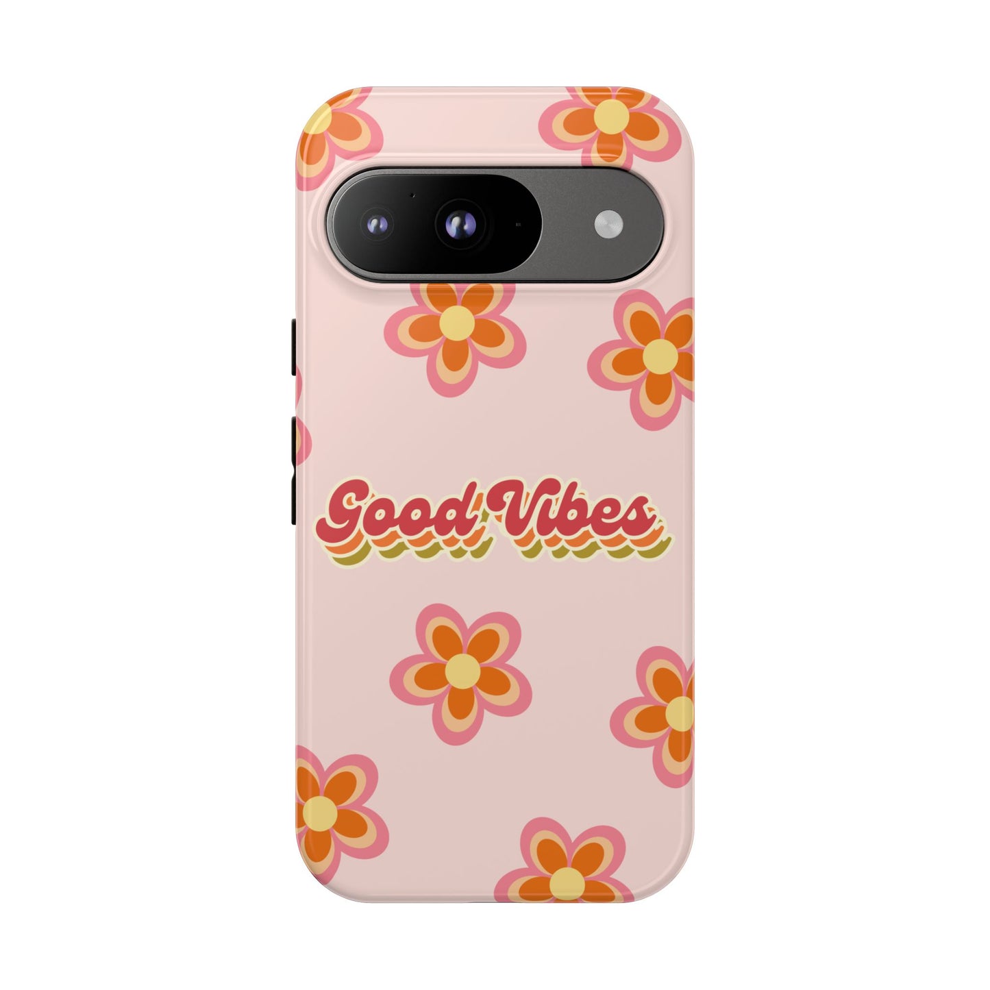 Retro Floral "Good Vibes" Phone Case β Vintage Aesthetic for iPhone, Samsung & Google Pixel