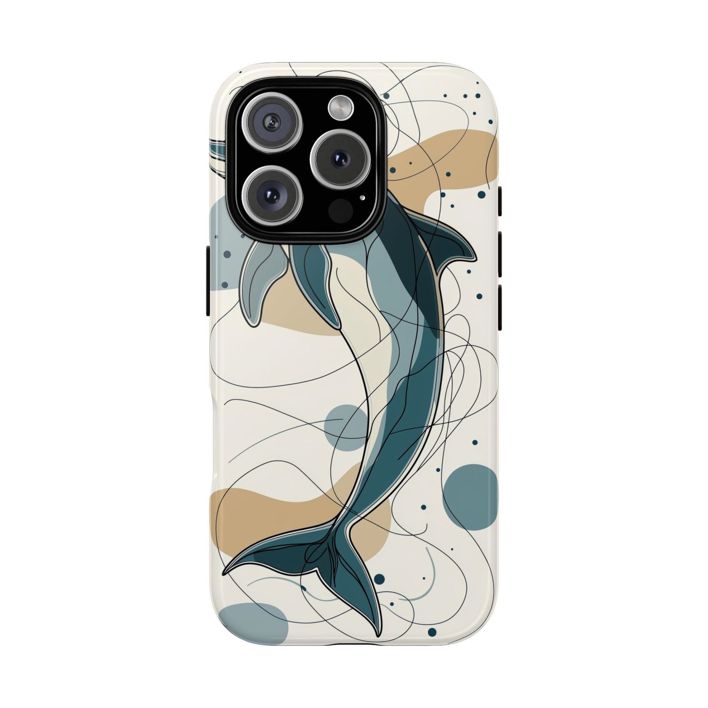 Ocean Whimsy: Abstract Dolphin Splash Phone Case for iPhone, Samsung & Pixel
