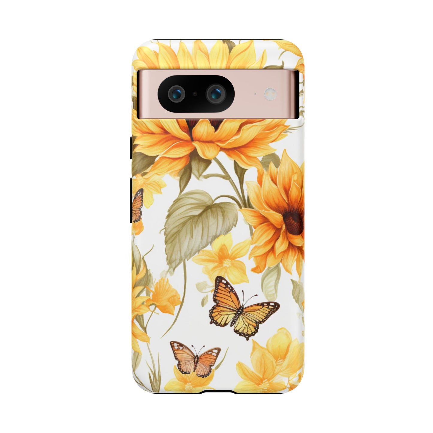 Golden Sunflower & Butterfly Phone Case – Warm & Elegant