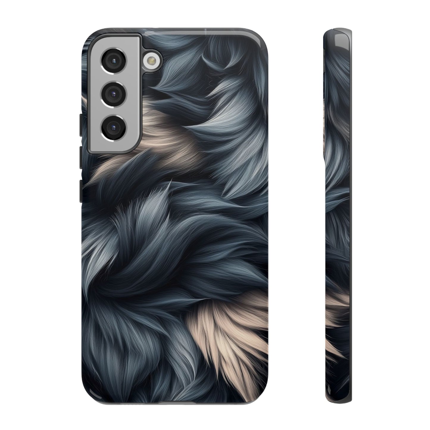 Midnight Wolf β Deep Silver & Purple Fur Phone Case for iPhone, Pixel & Samsung