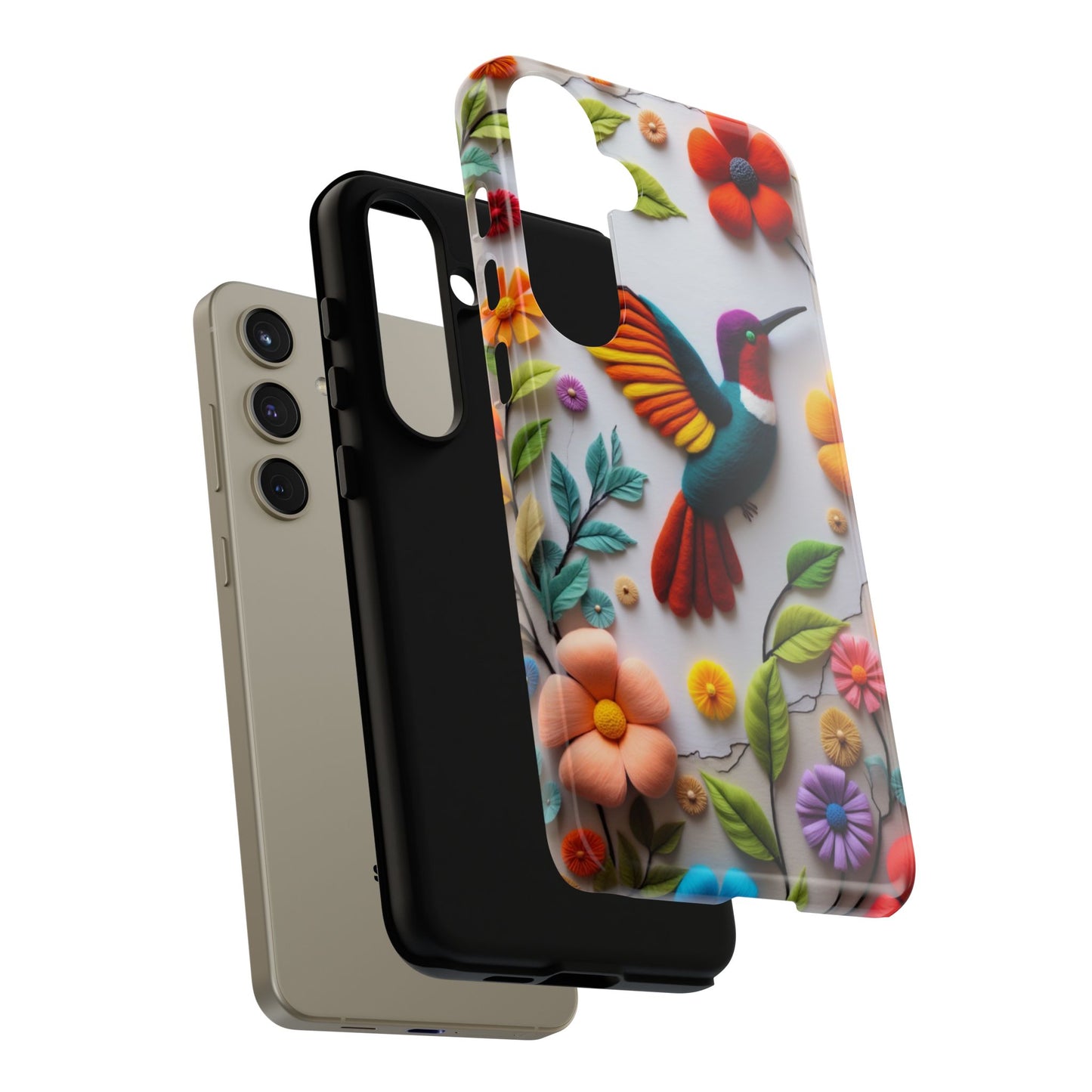 Embroidered Hummingbird with Floral Design | Nature's Elegant Stitch | iPhone 16 Pro