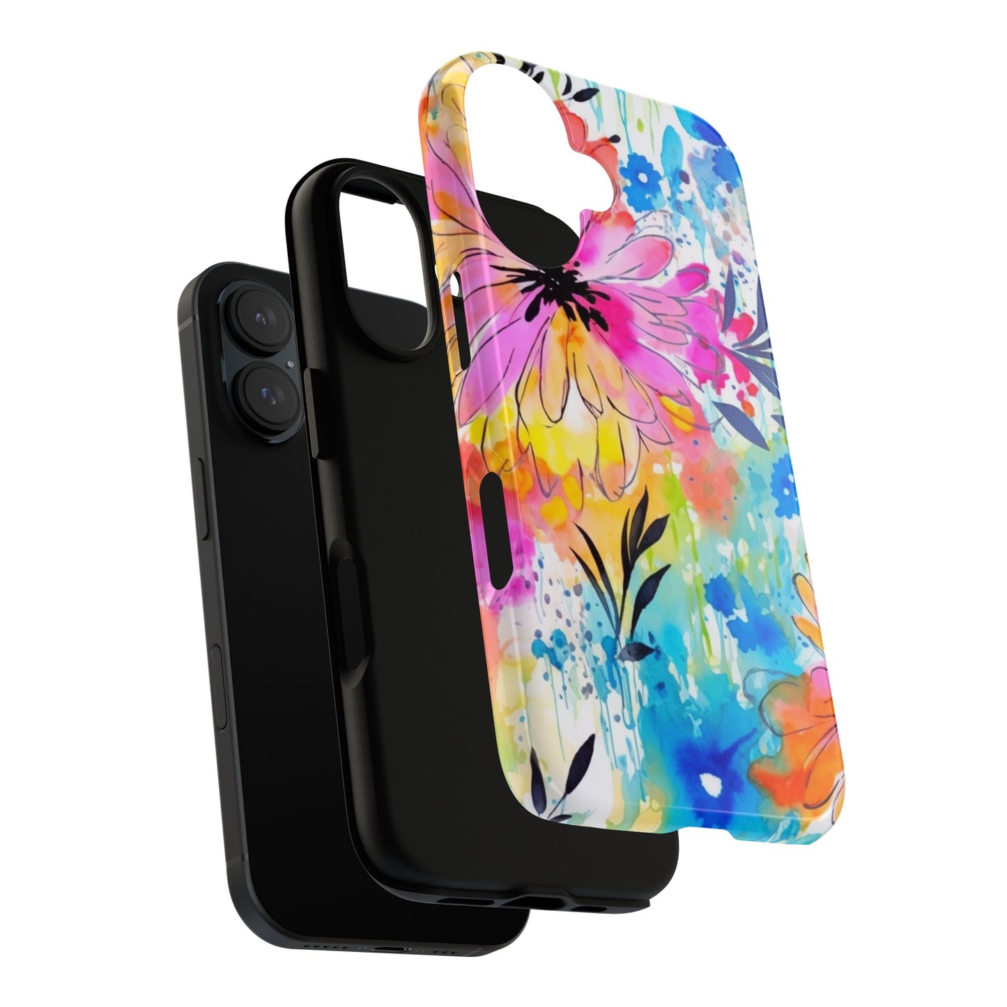 Abstract Watercolor Bloom Phone Case – Expressive & Vibrant