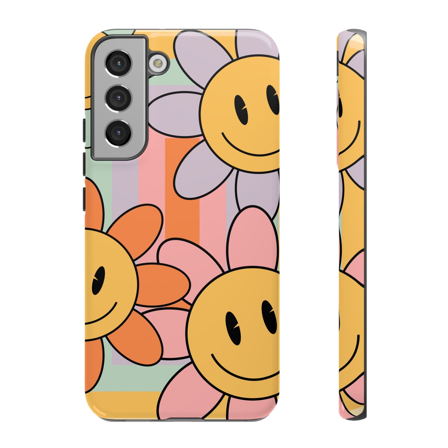 Retro Smiley Face Flower Phone Case β Cute 70s Aesthetic for iPhone, Samsung & Google Pixel