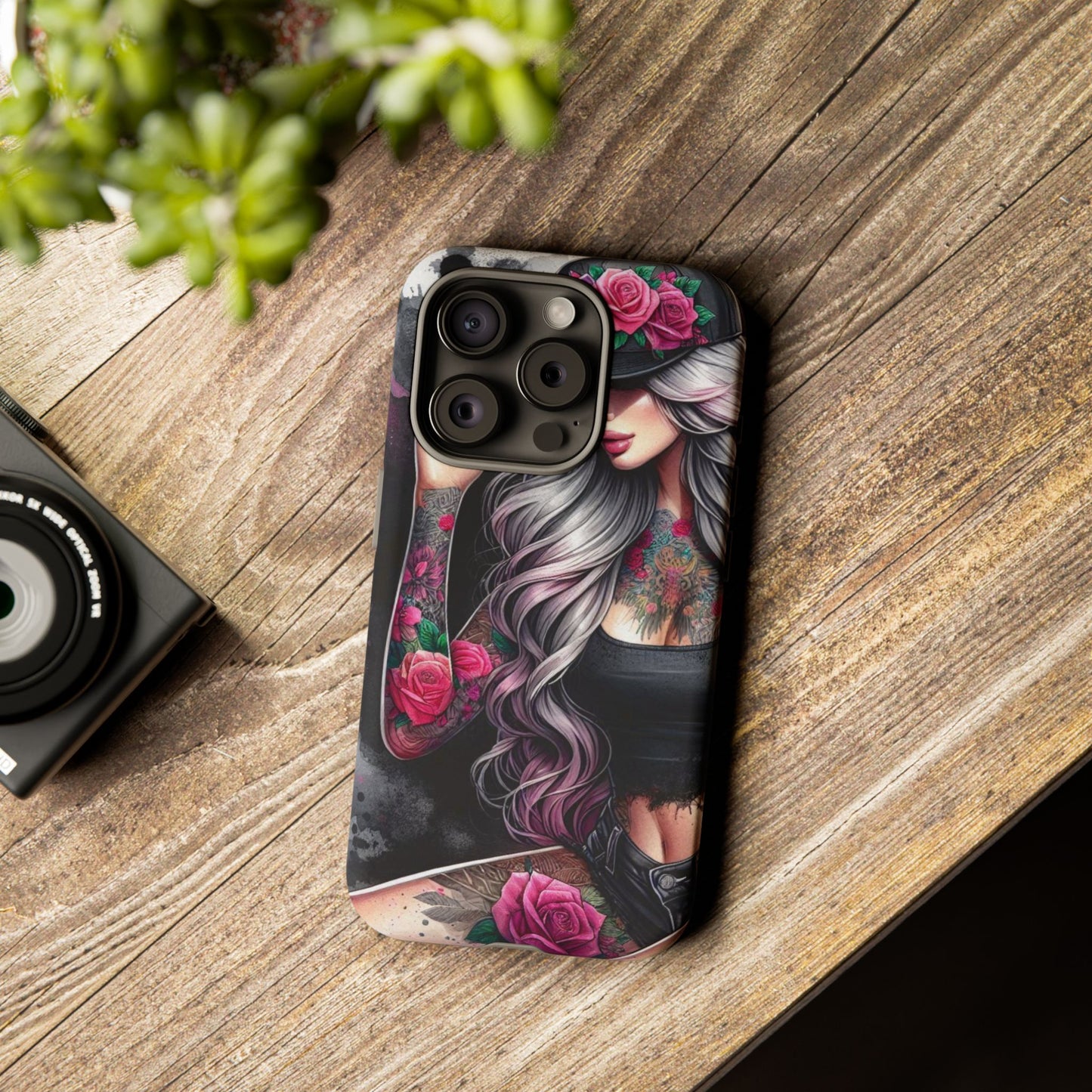 Ink & Roses – Edgy Floral Rebel Mobile Cover