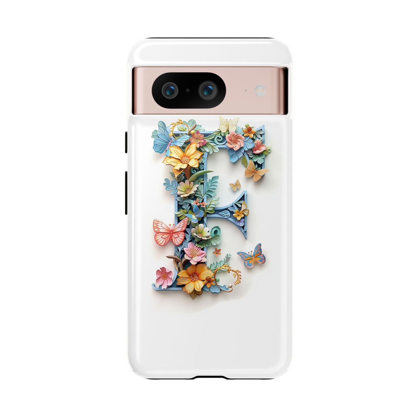 Floral Letter F Phone Case β Personalized Aesthetic Cover for iPhone, Samsung & Google Pixel