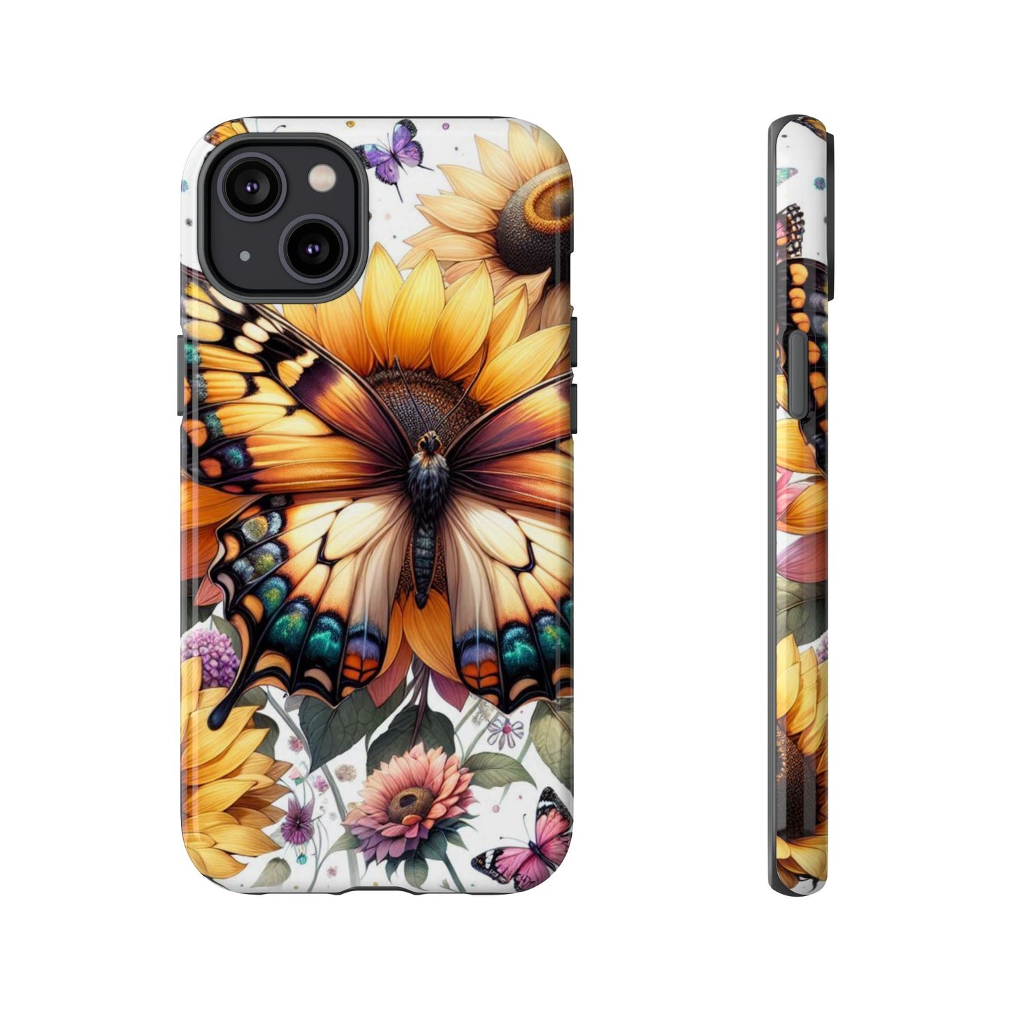 Golden Wings – Sunflower & Butterfly Wonderland Mobile Cover