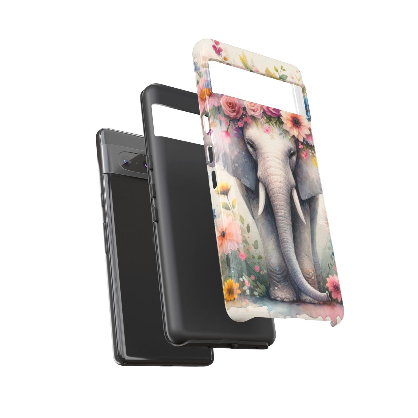 Watercolor Floral Elephant Mobile Cover – Dreamy Artistic Design