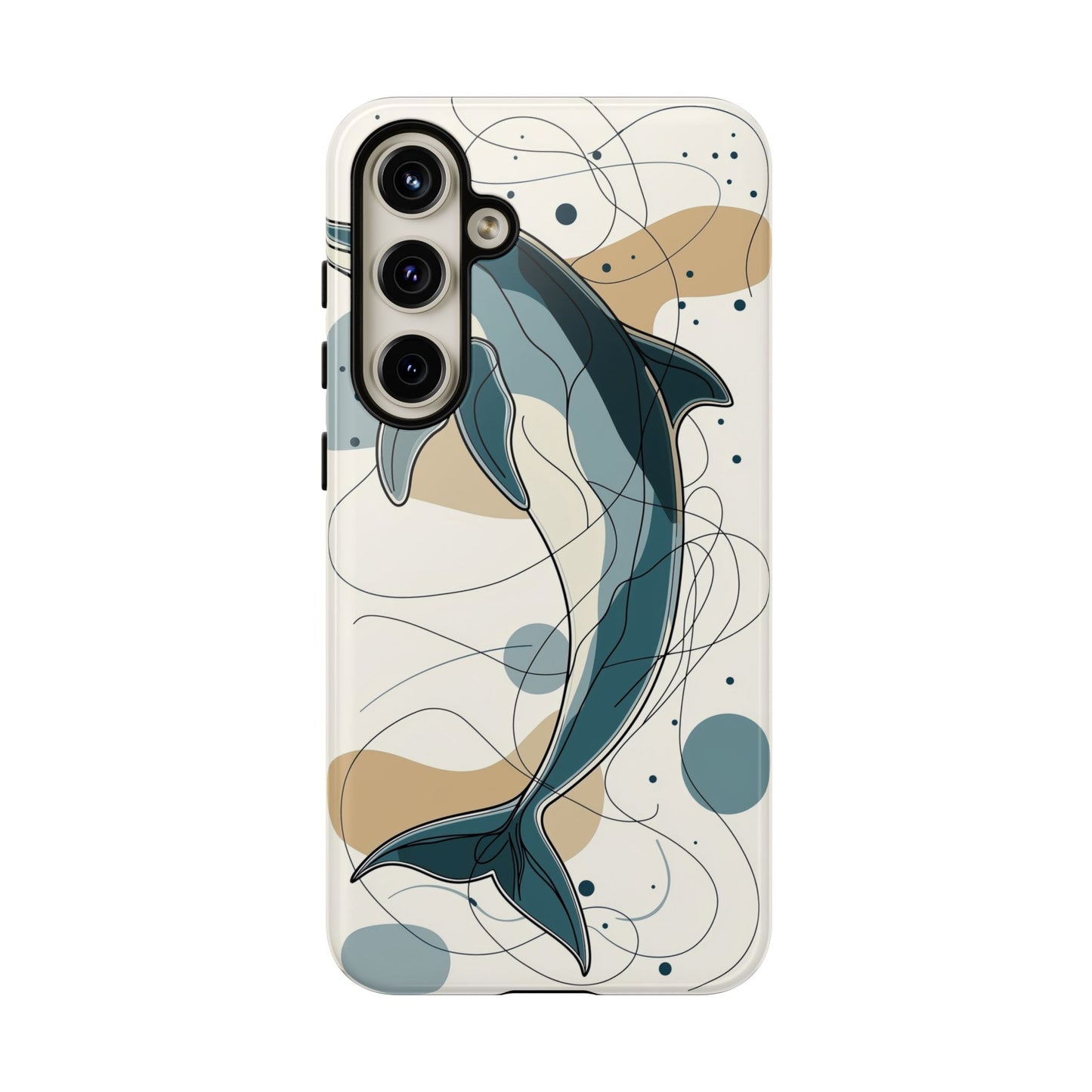 Ocean Whimsy: Abstract Dolphin Splash Phone Case for iPhone, Samsung & Pixel