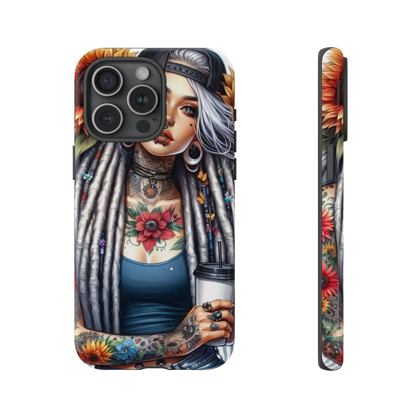 Sunflower Queen – Boho Rebel Tattoo Mobile Cover