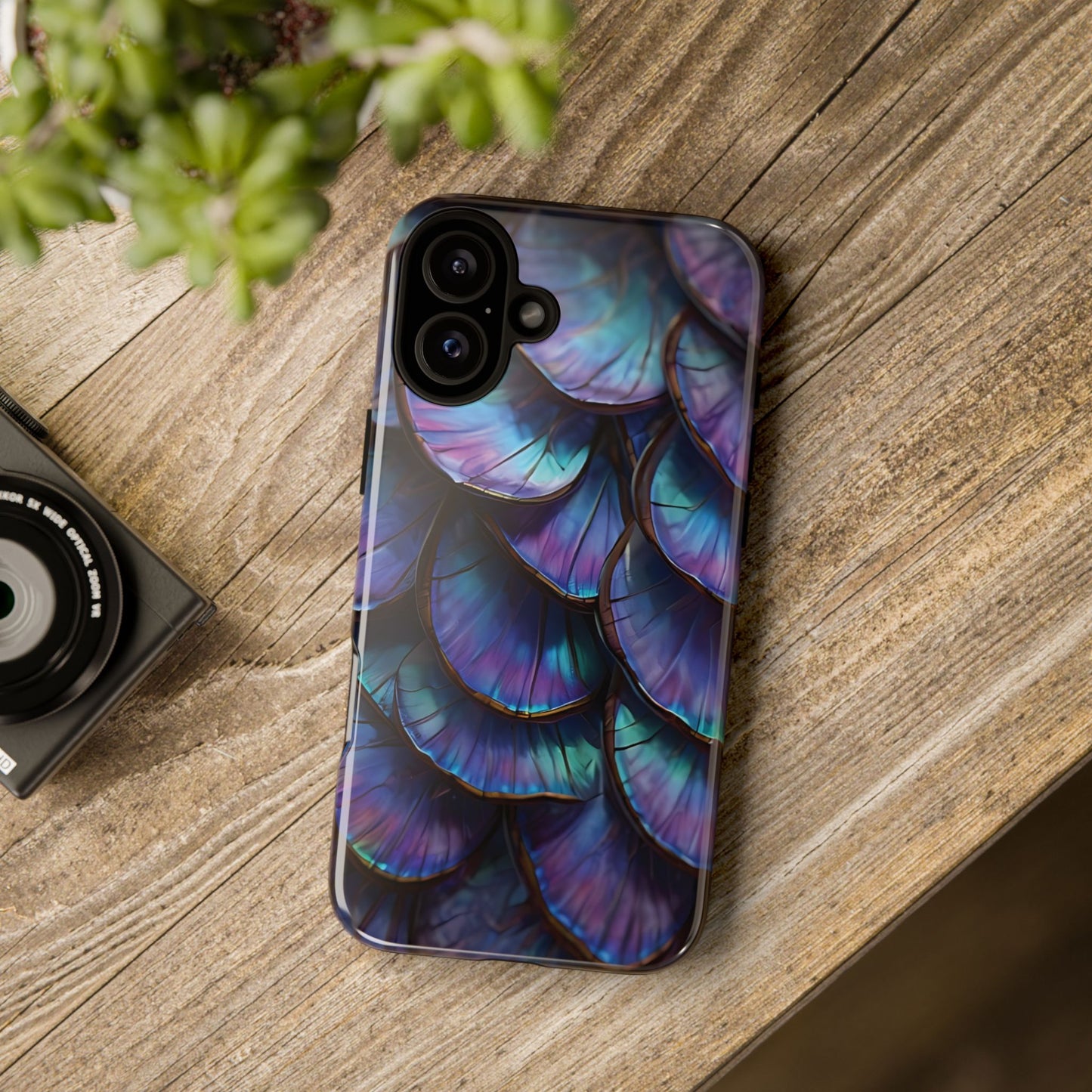 Abstract Macro Shot of Iridescent Butterfly Fish Scales Phone Case Design