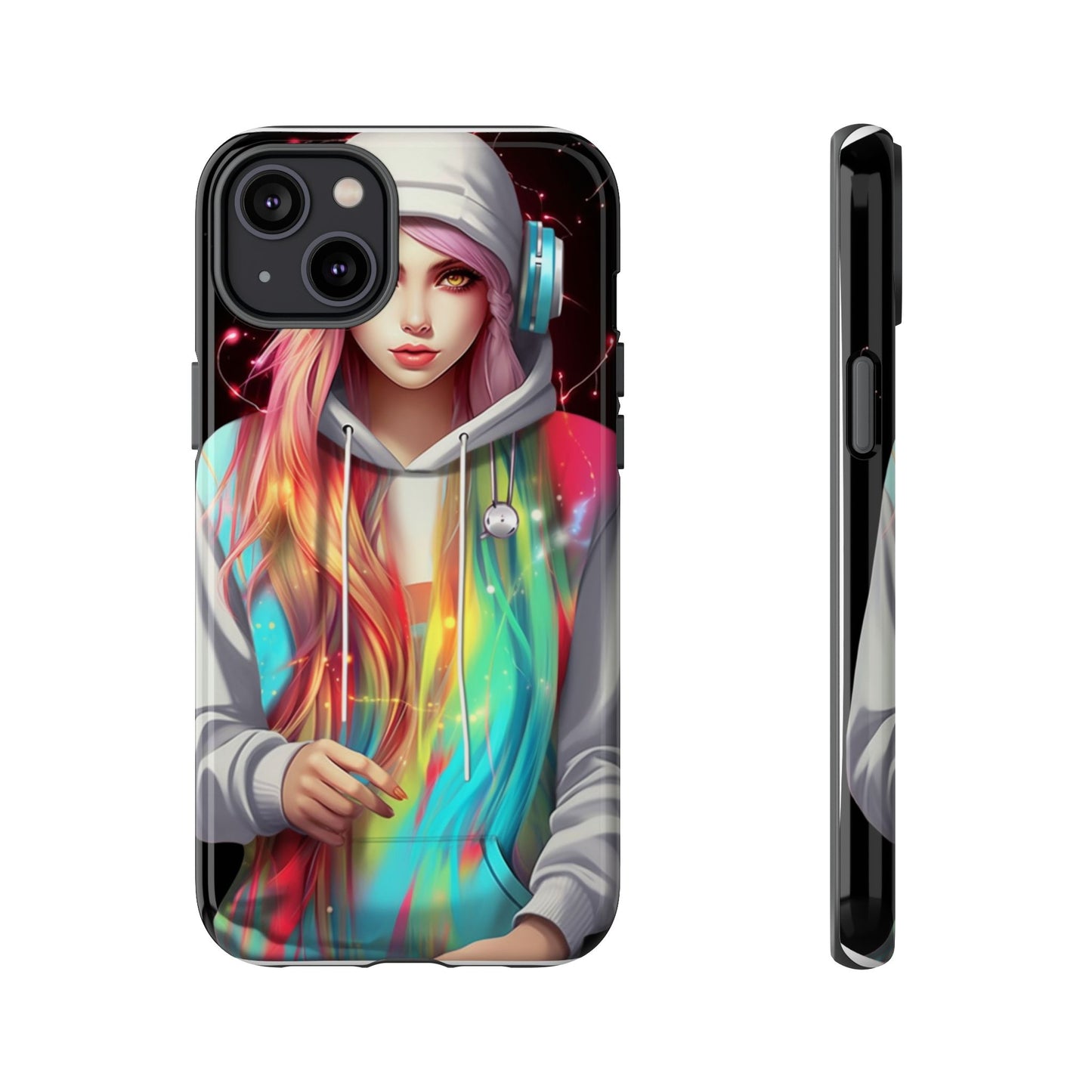 Anime Girl Phone Case - Cute Aesthetic Cover for iPhone, Samsung & Google Pixel, Girly Phone Case, Kawaii Phone Case, Anime Lover Gift