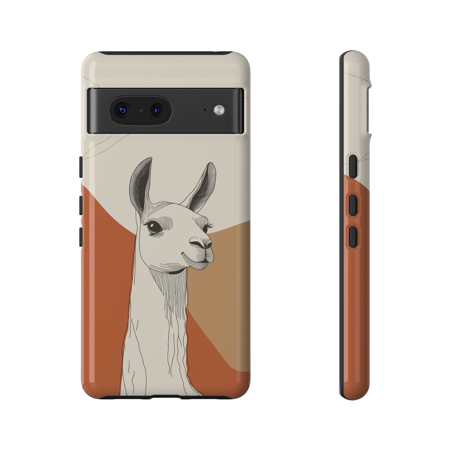 Desert Calm: Minimalist Llama Art Print Phone Case for iPhone, Samsung & Pixel