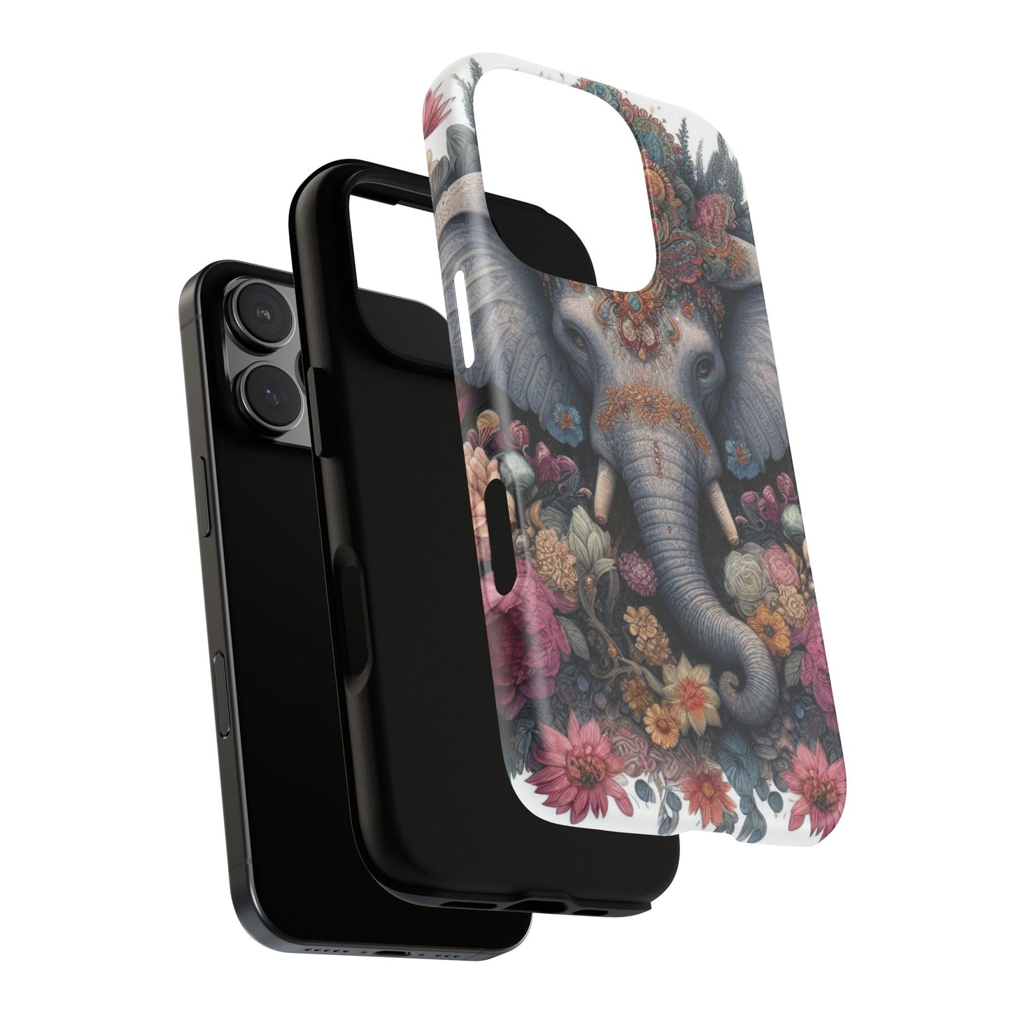 Regal Ornate Elephant Mobile Cover – Majestic Bohemian Art