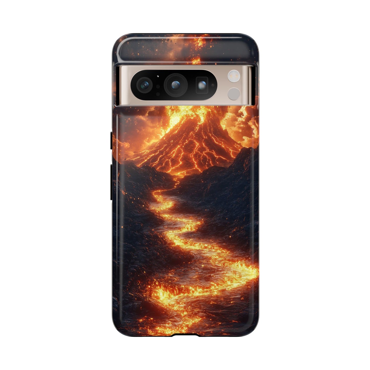 Erupting Volcano Lava Flow Phone Case for iPhone, Samsung & Pixel
