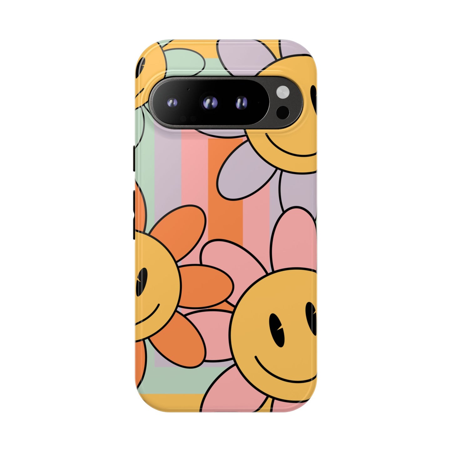 Retro Smiley Face Flower Phone Case β Cute 70s Aesthetic for iPhone, Samsung & Google Pixel