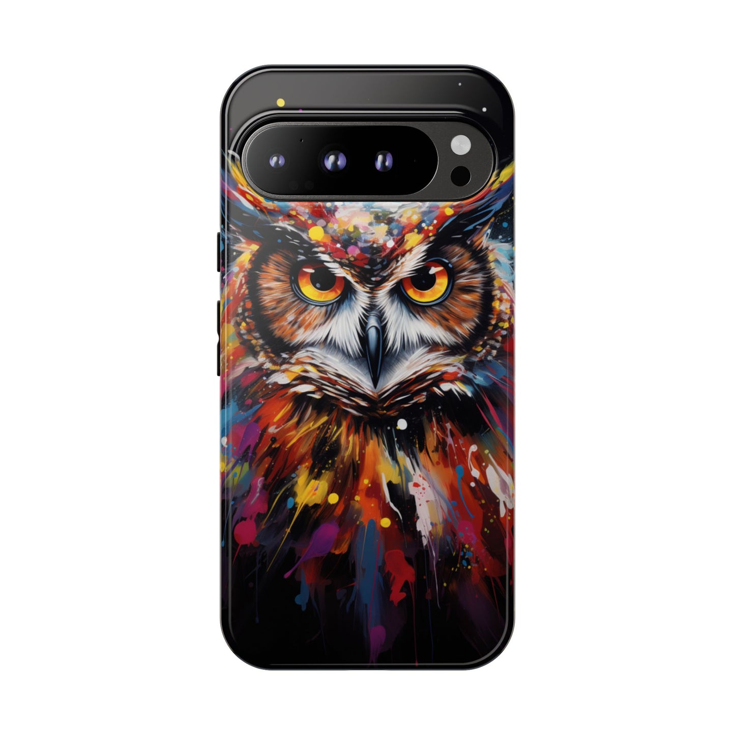 Colorful Owl Print Phone Case - iPhone, Samsung & Google Pixel Cover - Artistic Phone Case, Bird Lover Gift