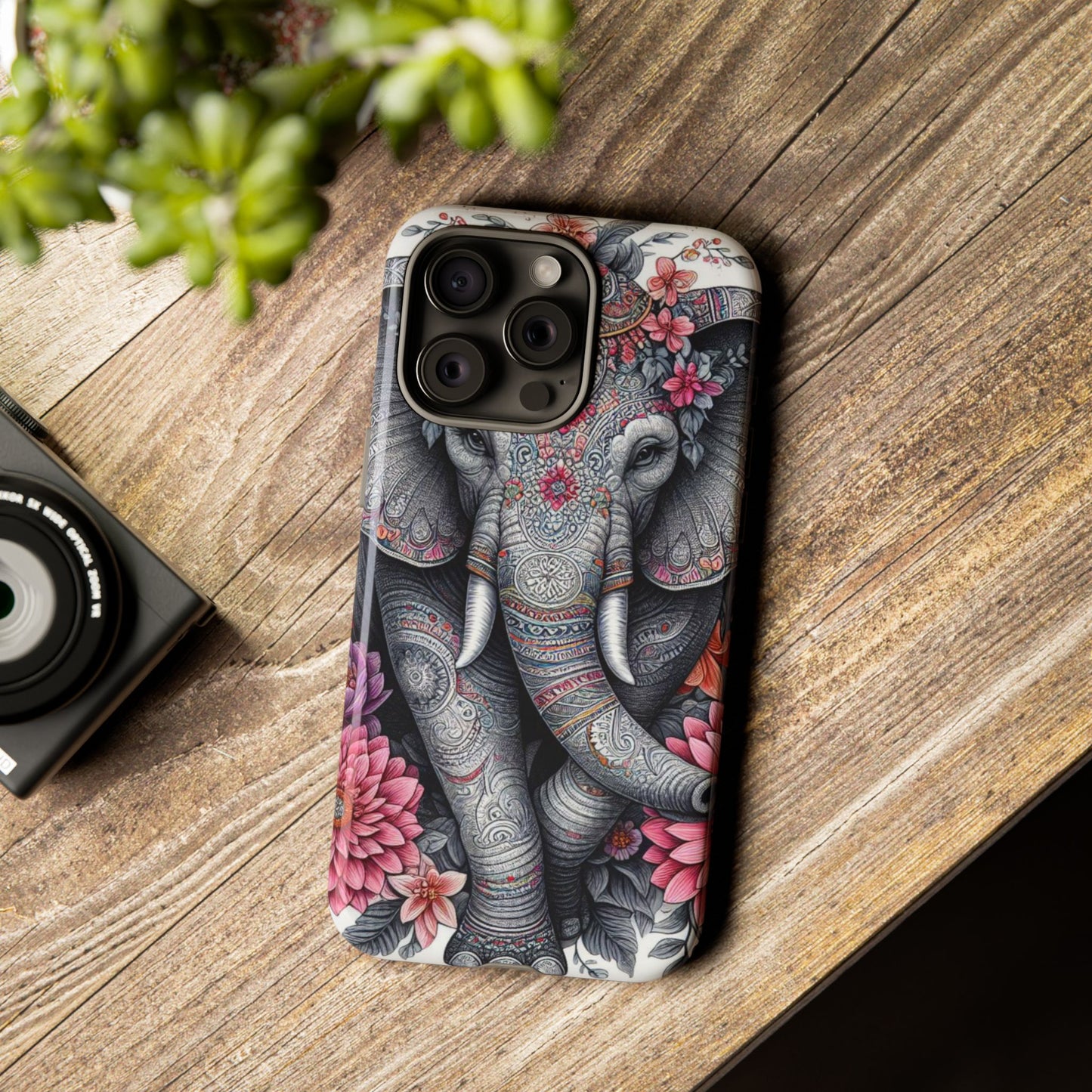 Bohemian Floral Elephant Mobile Cover – Intricate Mandala Art