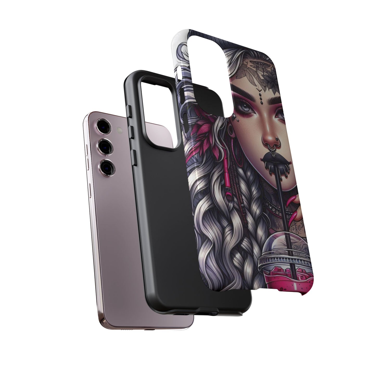 Icy Rebel – Silver Dreads & Edgy Street Chic Mobile Cover