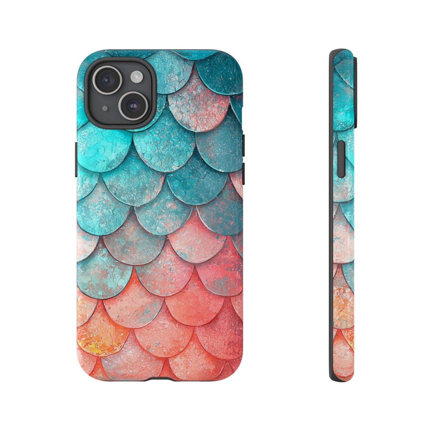 Serene Waves – Colorful Fish Scale Phone Case for iPhone, Pixel & Samsung