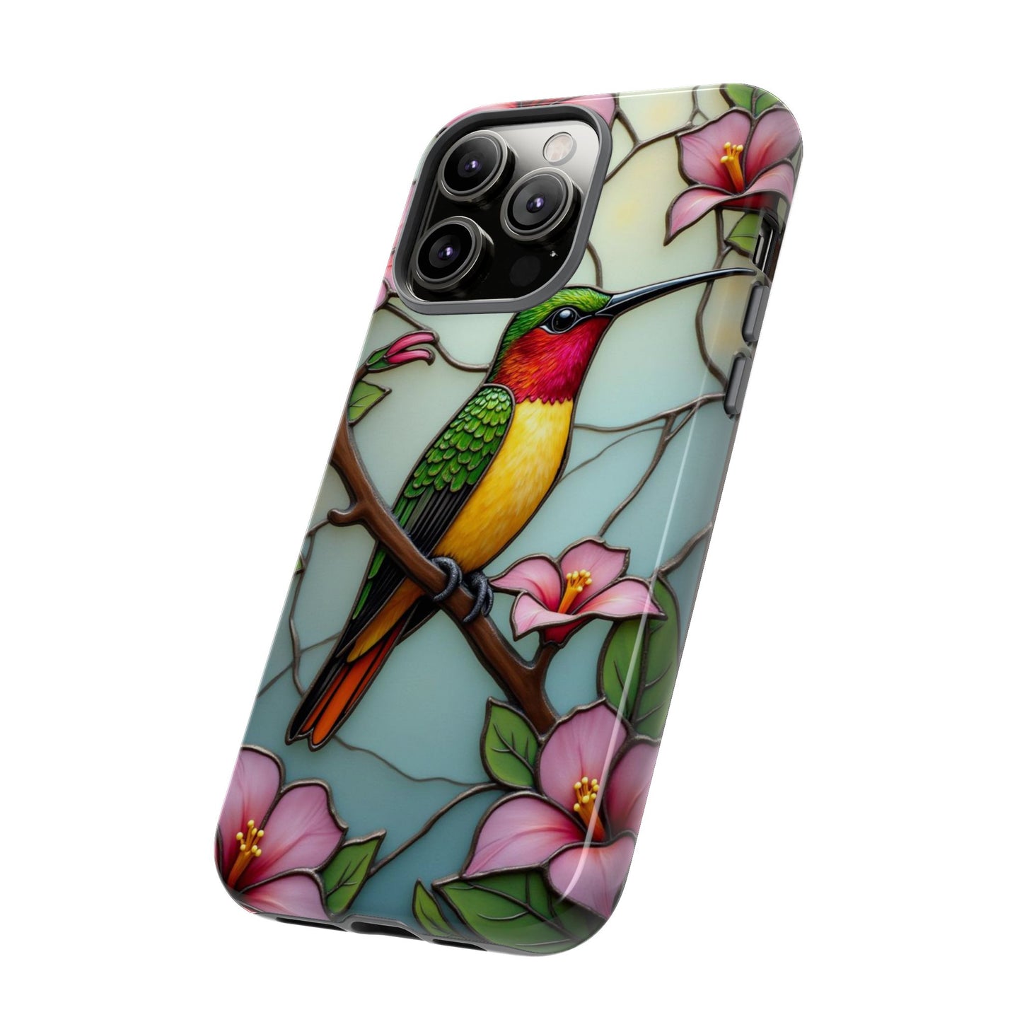 Elegant Hummingbird with Floral Mosaic | Artistic Nature Design
