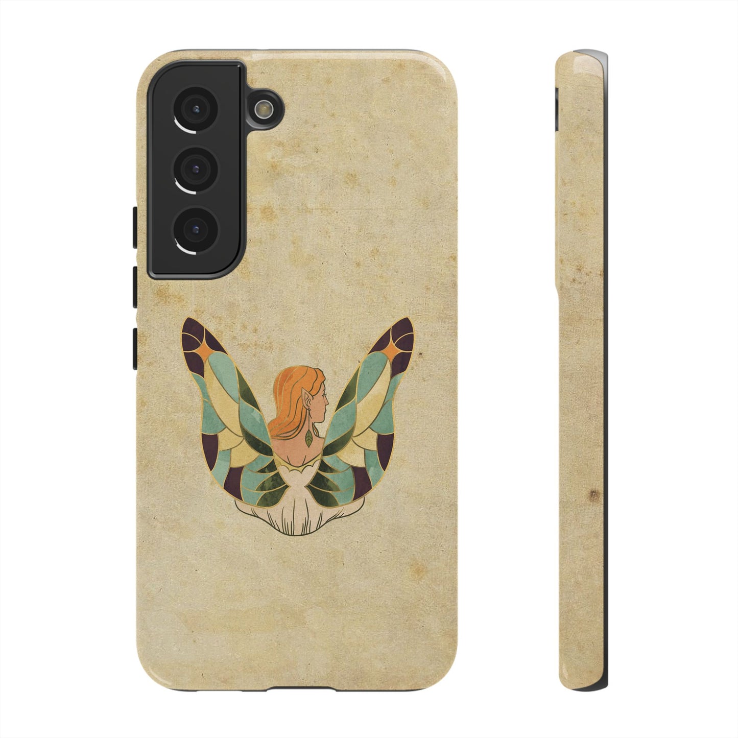Minimal Vintage Butterfly Woman Phone Case – Aesthetic Retro Art for iPhone, Samsung & Google Pixel