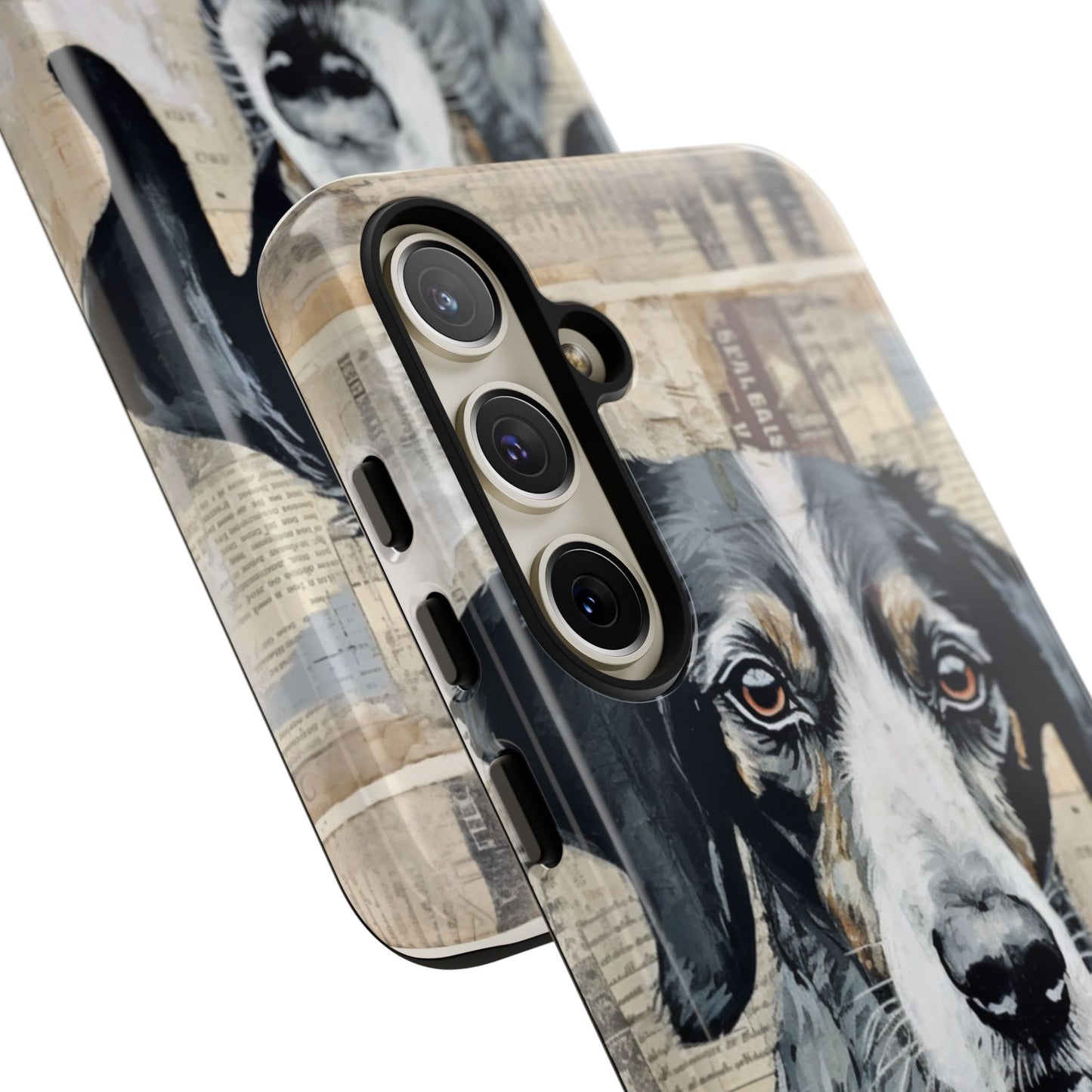 Personalized Rustic Dog Portrait – Vintage Collage Art Style