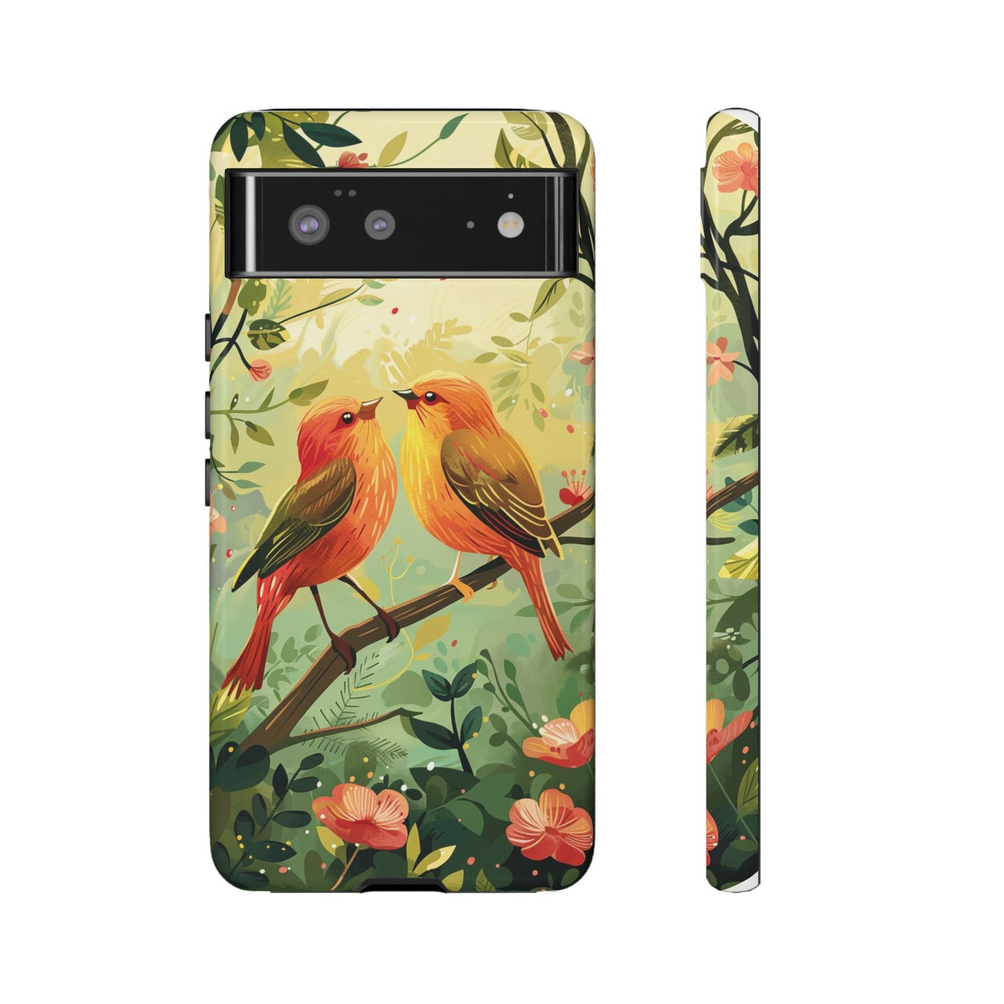 Floral Birds Phone Case β Elegant Nature-Inspired Design for iPhone, Samsung & Google Pixel
