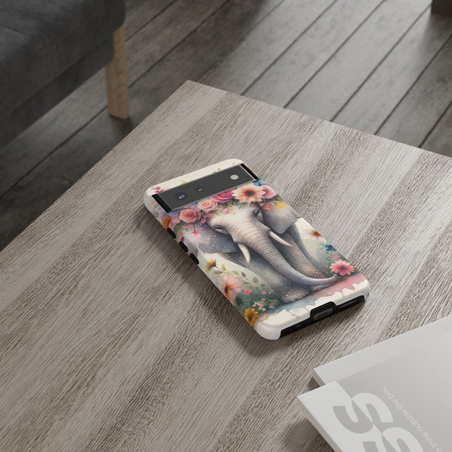 Watercolor Floral Elephant Mobile Cover – Dreamy Artistic Design