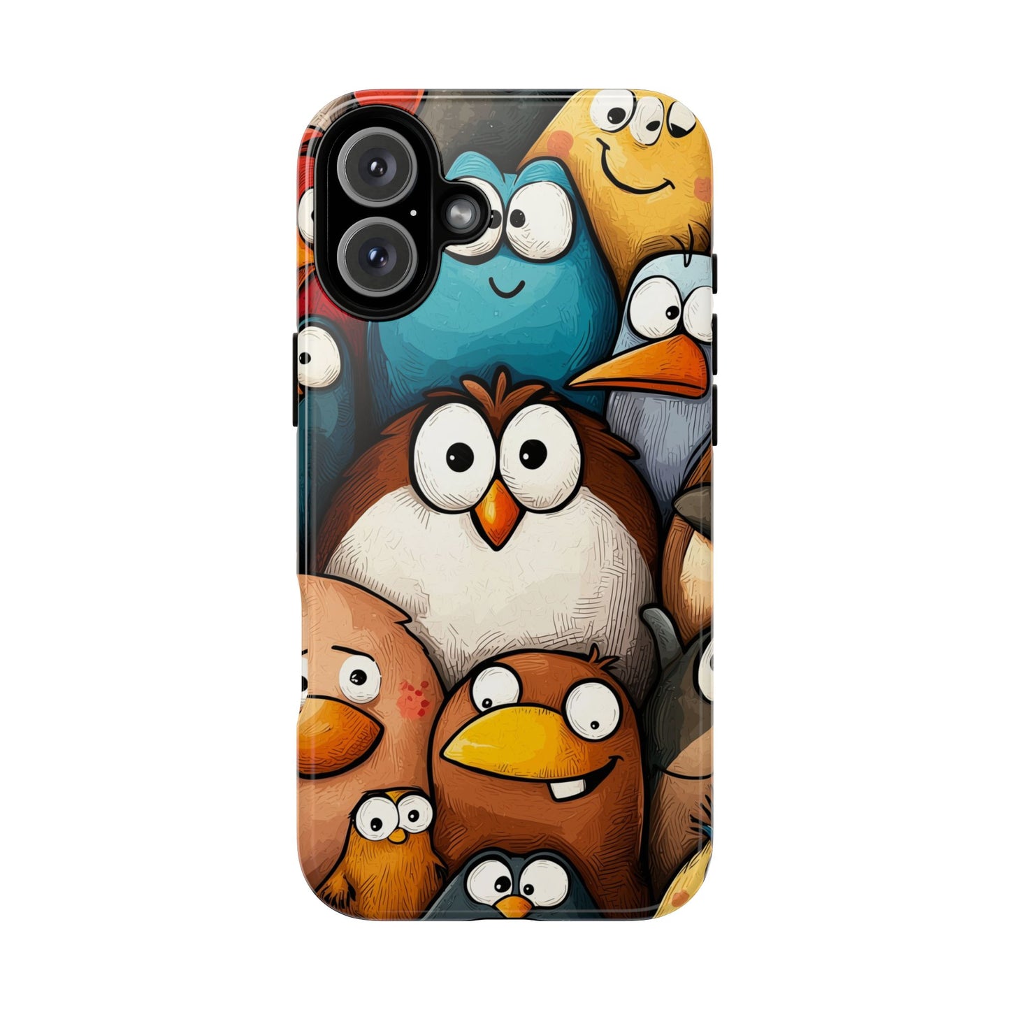 Quirky Bird Squad Anime Phone Case for iPhone, Samsung, Google Pixel