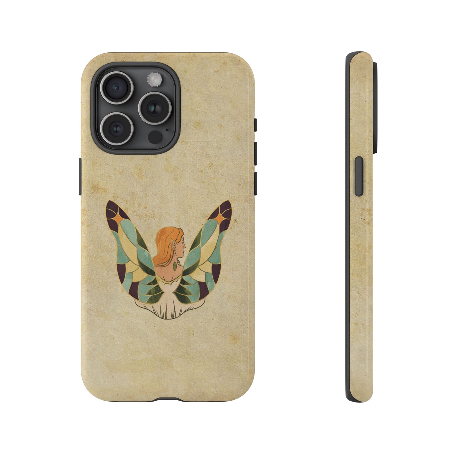 Minimal Vintage Butterfly Woman Phone Case – Aesthetic Retro Art for iPhone, Samsung & Google Pixel