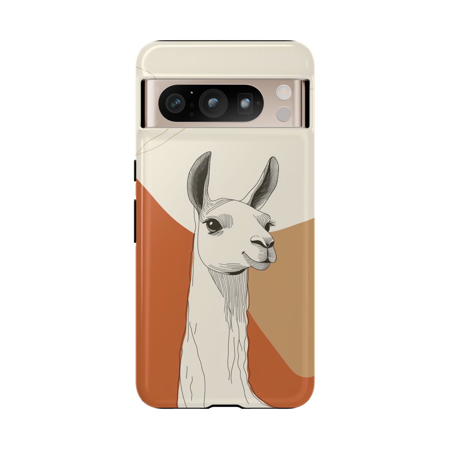 Desert Calm: Minimalist Llama Art Print Phone Case for iPhone, Samsung & Pixel