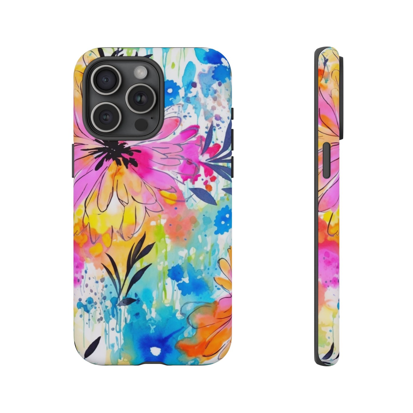 Abstract Watercolor Bloom Phone Case – Expressive & Vibrant