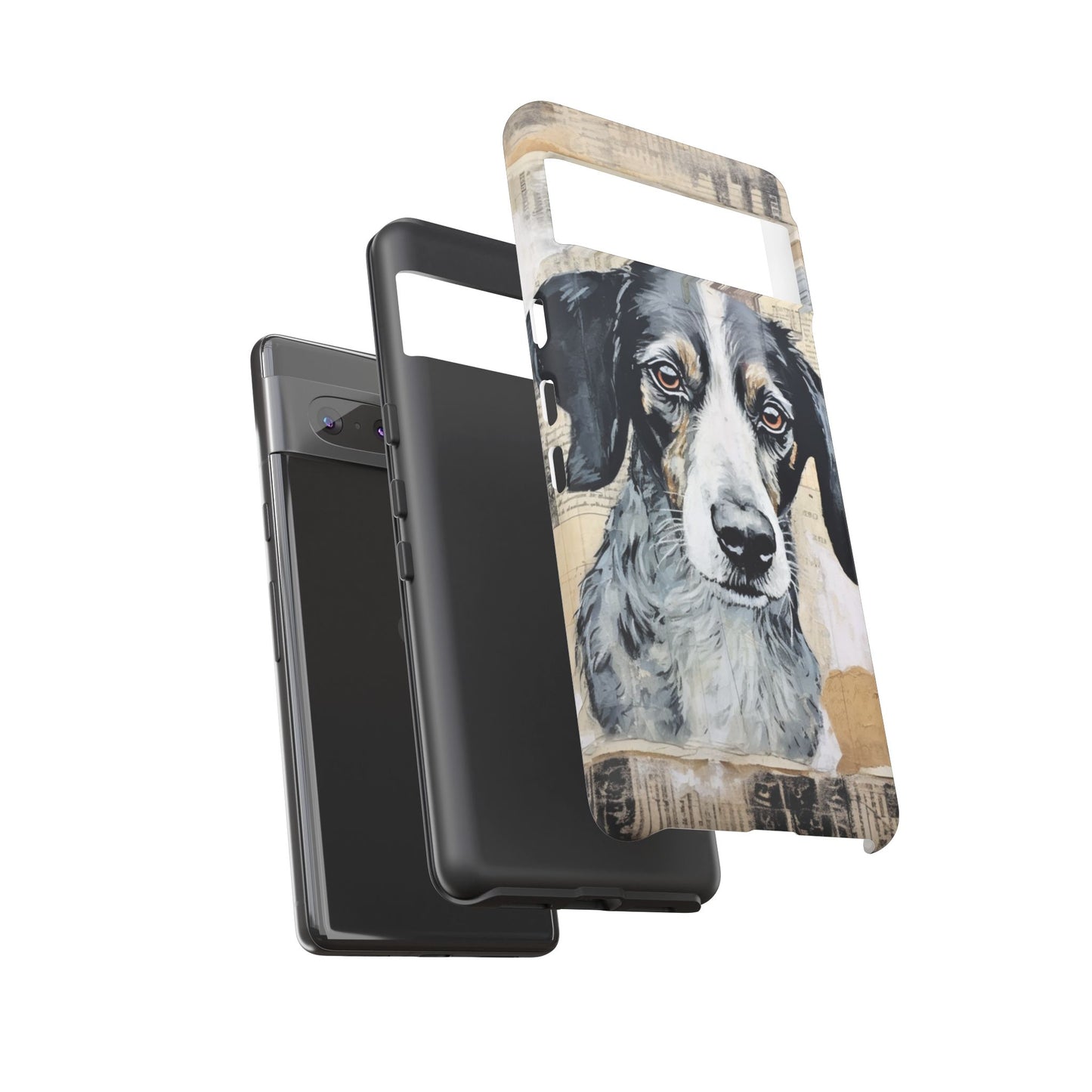 Personalized Rustic Dog Portrait – Vintage Collage Art Style
