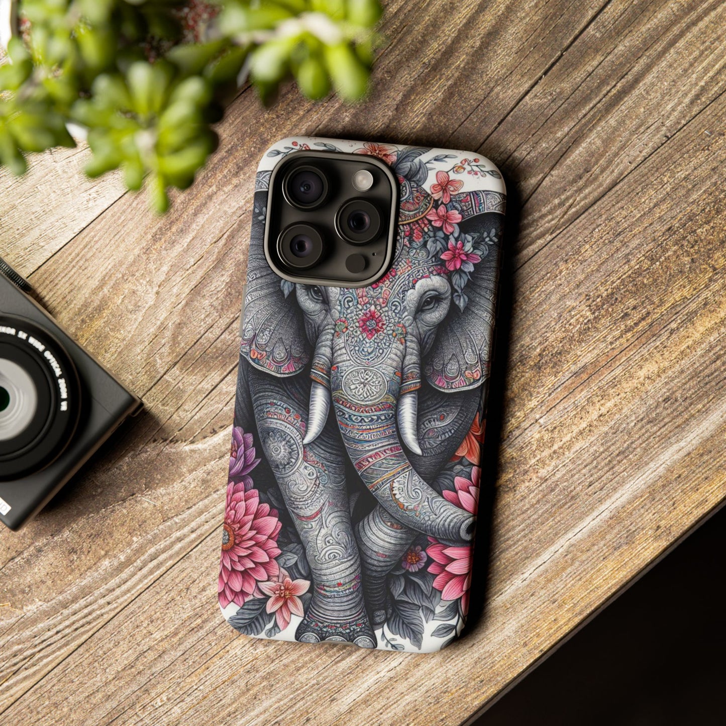 Bohemian Floral Elephant Mobile Cover – Intricate Mandala Art