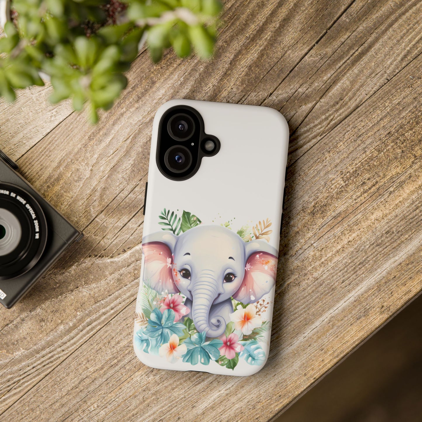 Adorable Baby Elephant Mobile Cover – Floral Fantasy Art