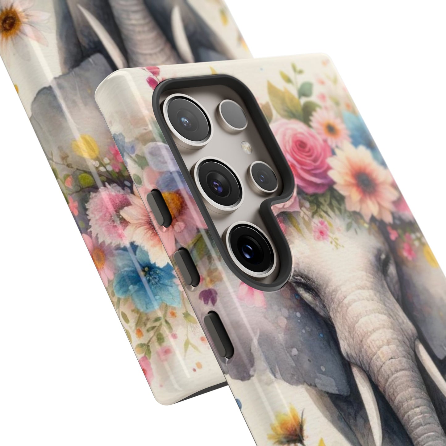 Watercolor Floral Elephant Mobile Cover – Dreamy Artistic Design