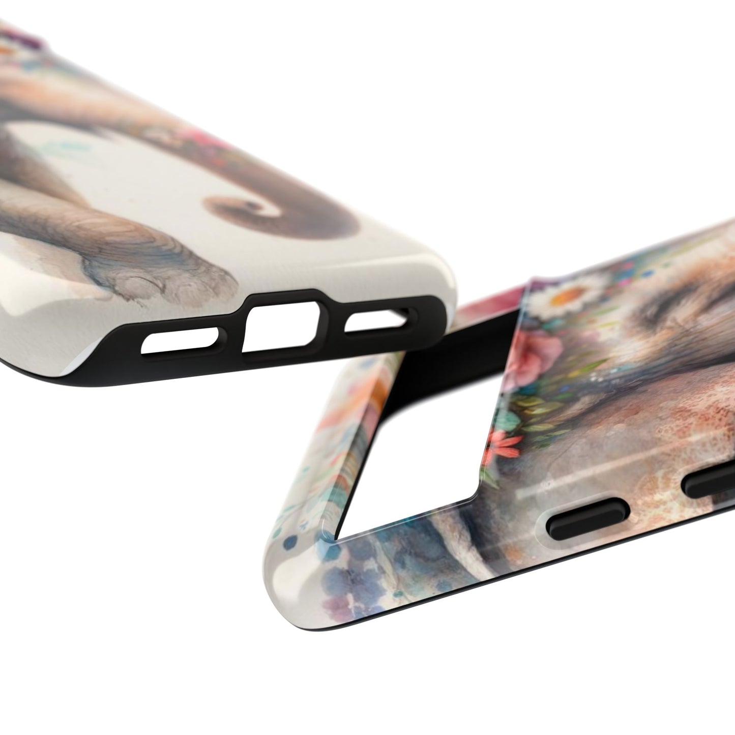 Joyful Floral Elephant Mobile Cover – Whimsical Watercolor Art