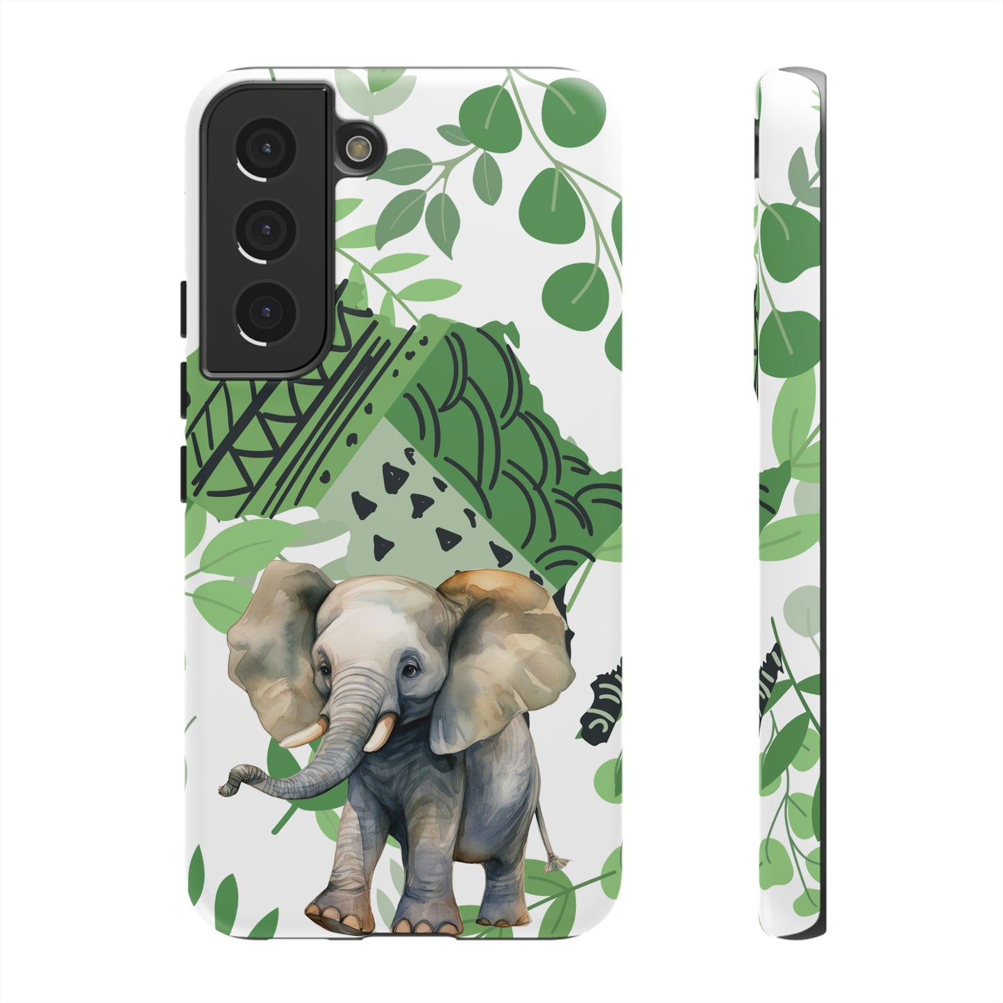Playful Baby Elephant Mobile Cover – Tropical Boho Art