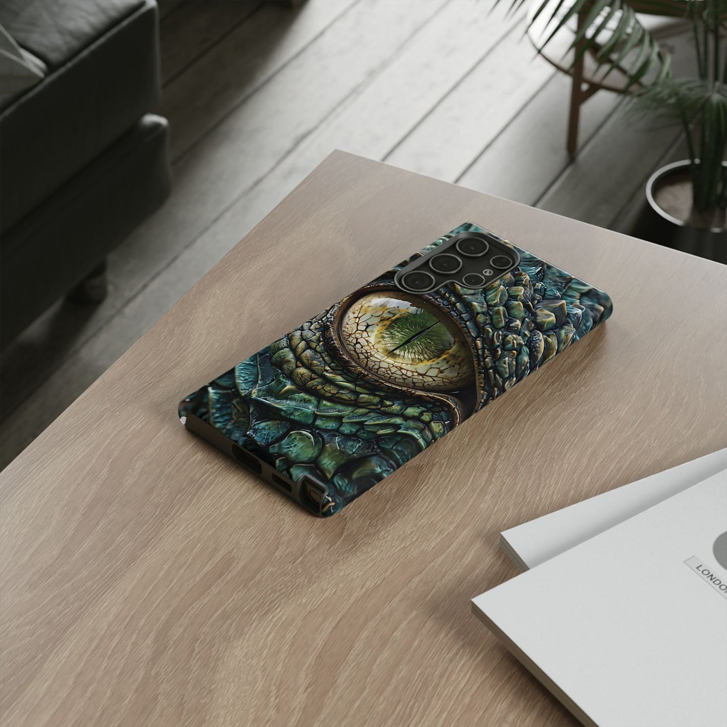 A Dragon's Eye With Intricate Scales phone case design.