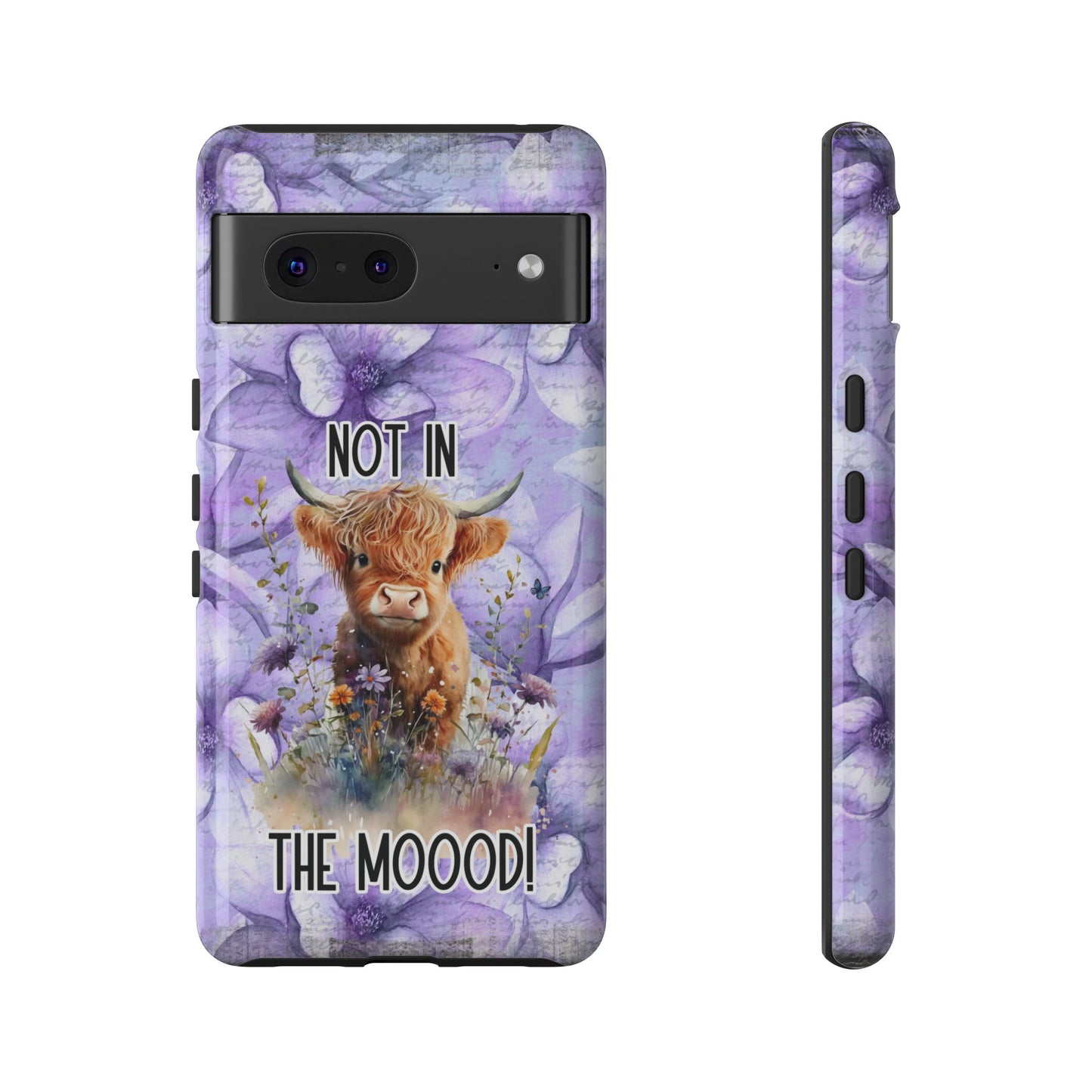Not In The Mood Heifer Print Phone Case - iPhone, Samsung & Google Pixel Cover - Artistic Cow Phone Case, Animal Lover Gift
