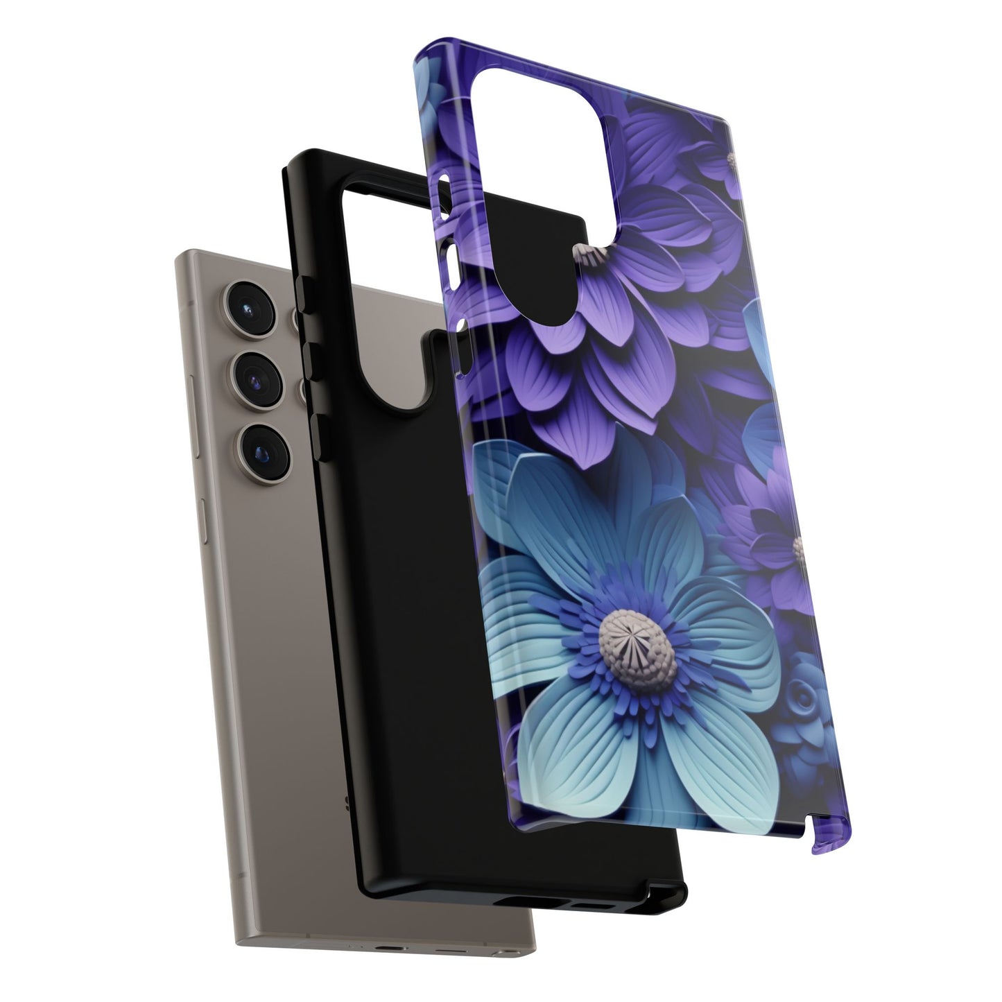 Royal Blue Floral Phone Case – Elegant & Luxurious Design