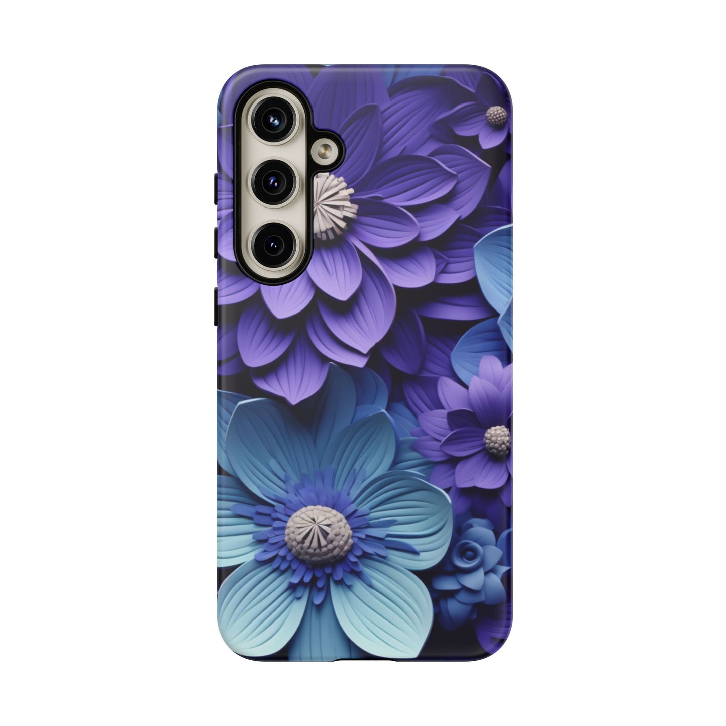 Royal Blue Floral Phone Case – Elegant & Luxurious Design